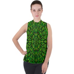 Love The Tulips In The Right Season Mock Neck Chiffon Sleeveless Top by pepitasart