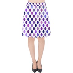 Shades Of Purple Polka Dots Velvet High Waist Skirt by retrotoomoderndesigns