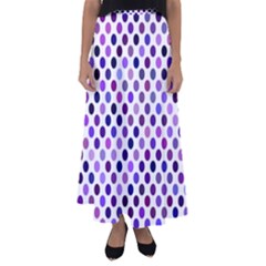 Shades Of Purple Polka Dots Flared Maxi Skirt by retrotoomoderndesigns