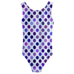 Shades Of Purple Polka Dots Kids  Cut-out Back One Piece Swimsuit by retrotoomoderndesigns