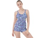 Shades Of Blue Polka Dots Boyleg Tankini Set  View1