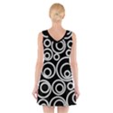 Abstract White On Black Circles Design V-Neck Sleeveless Dress View2