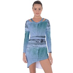 Niagara Falls Asymmetric Cut-out Shift Dress by Riverwoman