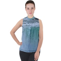 Niagara Falls Mock Neck Chiffon Sleeveless Top by Riverwoman