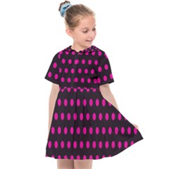 Pink Black Polka Dots Kids  Sailor Dress by retrotoomoderndesigns