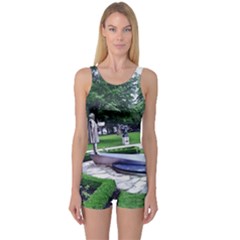 Shakespeare Garden Stratford One Piece Boyleg Swimsuit by Riverwoman