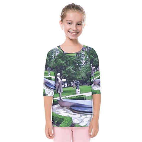 Shakespeare Garden Stratford Kids  Quarter Sleeve Raglan Tee by Riverwoman