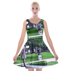 Shakespeare Garden Stratford Velvet Skater Dress by Riverwoman