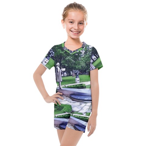 Shakespeare Garden Stratford Kids  Mesh Tee And Shorts Set by Riverwoman