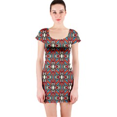 Ml-89 Short Sleeve Bodycon Dress