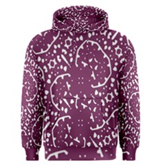 Magenta And White Abstract Print Pattern Men s Pullover Hoodie