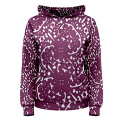 Magenta And White Abstract Print Pattern Women s Pullover Hoodie