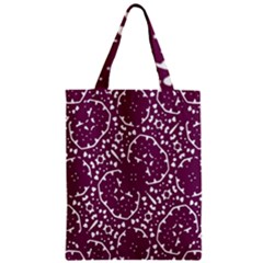 Magenta And White Abstract Print Pattern Zipper Classic Tote Bag