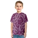 Magenta And White Abstract Print Pattern Kids  Sport Mesh Tee View1