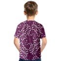 Magenta And White Abstract Print Pattern Kids  Sport Mesh Tee View2