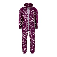 Magenta And White Abstract Print Pattern Hooded Jumpsuit (Kids)