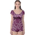 Magenta And White Abstract Print Pattern Boyleg Leotard  View1