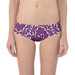 Magenta And White Abstract Print Pattern Classic Bikini Bottoms