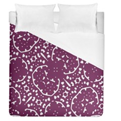 Magenta And White Abstract Print Pattern Duvet Cover (Queen Size)