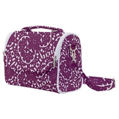 Magenta And White Abstract Print Pattern Satchel Shoulder Bag