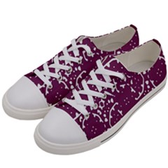 Magenta And White Abstract Print Pattern Women s Low Top Canvas Sneakers