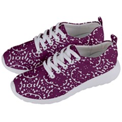 Magenta And White Abstract Print Pattern Men s Lightweight Sports Shoes