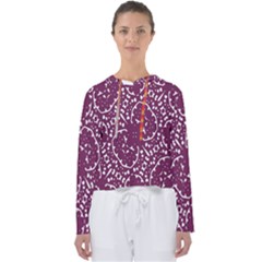 Magenta And White Abstract Print Pattern Women s Slouchy Sweat