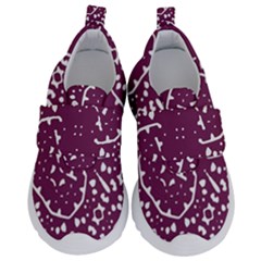 Magenta And White Abstract Print Pattern Kids  Velcro No Lace Shoes