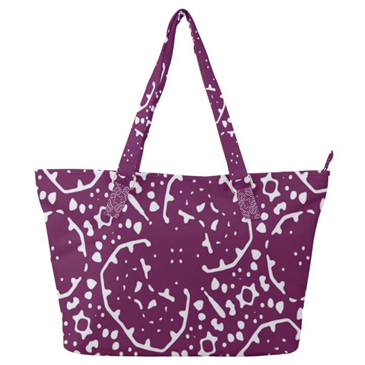 Magenta And White Abstract Print Pattern Full Print Shoulder Bag