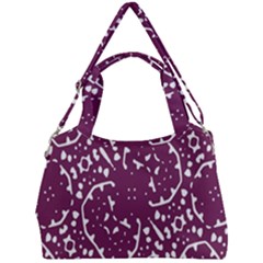 Magenta And White Abstract Print Pattern Double Compartment Shoulder Bag