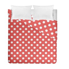 Red White Polka Dots Duvet Cover Double Side (full/ Double Size) by retrotoomoderndesigns