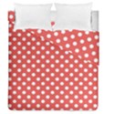 Red White Polka Dots Duvet Cover Double Side (Queen Size) View1