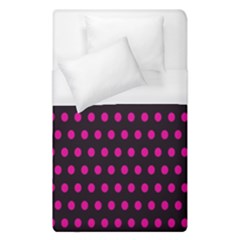 Pink Black Polka Dots Duvet Cover (single Size) by retrotoomoderndesigns