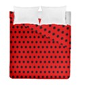 Red Black Polka Dots Duvet Cover Double Side (Full/ Double Size) View1