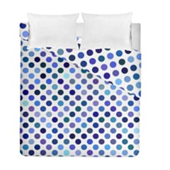 Shades Of Blue Polka Dots Duvet Cover Double Side (full/ Double Size) by retrotoomoderndesigns