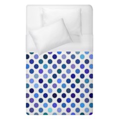 Shades Of Blue Polka Dots Duvet Cover (single Size) by retrotoomoderndesigns