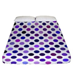 Shades Of Purple Polka Dots Fitted Sheet (queen Size) by retrotoomoderndesigns