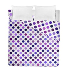 Shades Of Purple Polka Dots Duvet Cover Double Side (full/ Double Size) by retrotoomoderndesigns