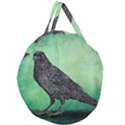 Raven - In Green - Giant Round Zipper Tote View1