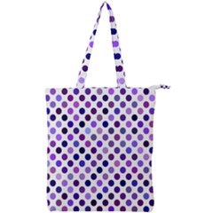 Shades Of Purple Polka Dots Double Zip Up Tote Bag