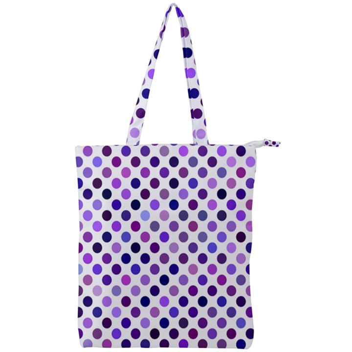 Shades Of Purple Polka Dots Double Zip Up Tote Bag