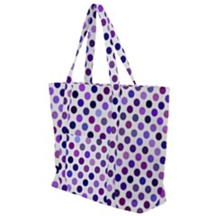 Shades Of Purple Polka Dots Zip Up Canvas Bag by retrotoomoderndesigns