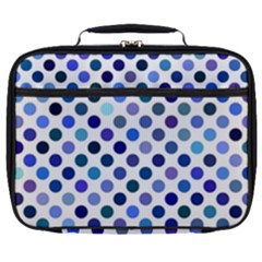 Shades Of Blue Polka Dots Full Print Lunch Bag by retrotoomoderndesigns