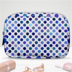 Shades Of Blue Polka Dots Make Up Pouch (small)