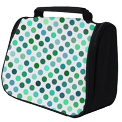 Shades Of Green Polka Dots Full Print Travel Pouch (big)