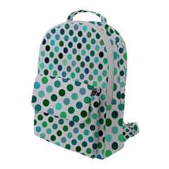 Shades Of Green Polka Dots Flap Pocket Backpack (large)