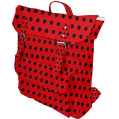 Red Black Polka Dots Buckle Up Backpack