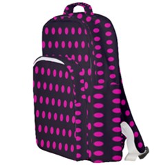 Pink Black Polka Dots Double Compartment Backpack by retrotoomoderndesigns