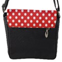 Red White Polka Dots Flap Closure Messenger Bag (S) View1