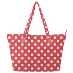 Red White Polka Dots Full Print Shoulder Bag